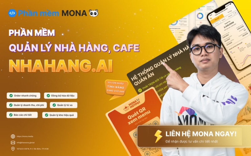 phần mềm quản lý nhà hàng tại Mona Software