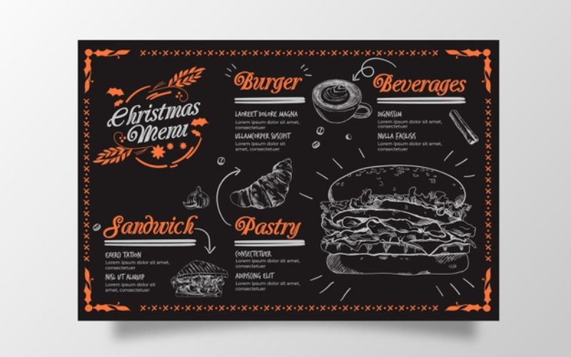 Kích thước menu ngang