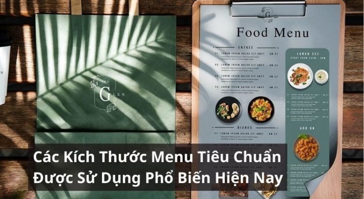 kích thước menu tiêu chuẩn