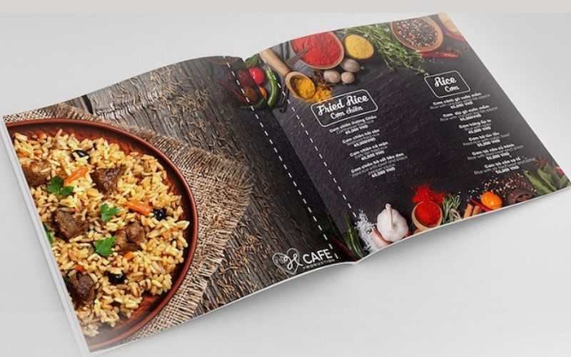 Kích thước menu hình vuông